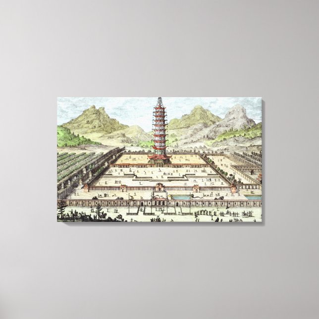Impressão Em Tela A Torre Porcelana de Nanking, placa 12 de "Ent (Frente)