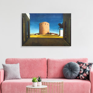 Impressão Em Tela A Torre Vermelha Giorgio de Chirico
