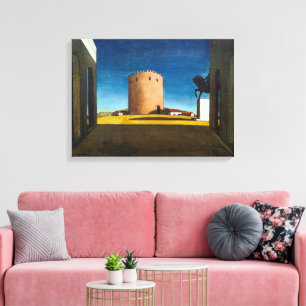 Impressão Em Tela A Torre Vermelha Giorgio de Chirico