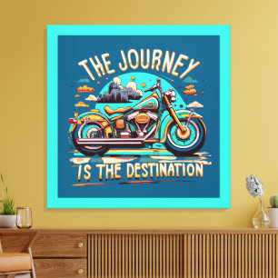 Impressão Em Tela A Viagem É O Destino: Moto Vintage