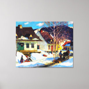 Impressão Em Tela A Vila do Quebec, por Clarence Gagnon