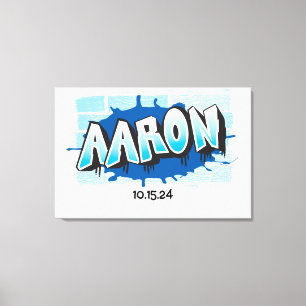 Impressão Em Tela Aaron Seu Nome De Grafite Brick Wall Sign In Conse