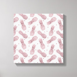 Impressão Em Tela Abacaxis rosa Dourados