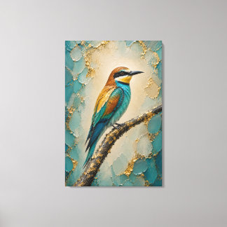 Impressão Em Tela Abanico Dourado do Abelharuco – Impasto de Luxo