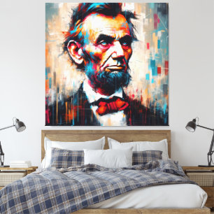 IMPRESSÃO EM TELA ABE LINCOLN 16º PRESIDENTE DOS EUA 10
