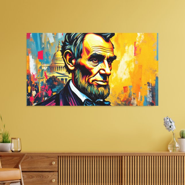 IMPRESSÃO EM TELA ABE LINCOLN 3 (Insitu(Sala de estar))