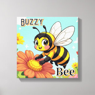 Impressão Em Tela Abeelha Zumbidora Arte de Berçário Infantil de D