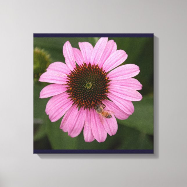 Impressão Em Tela Abelha de Mel na Flor do Jardim (Frente)