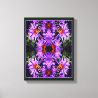 Abelhas De Mel Em Abstrato De Flor De Aster Roxo