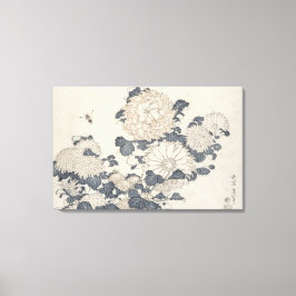 Impressão Em Tela Abelhas e crisântemas