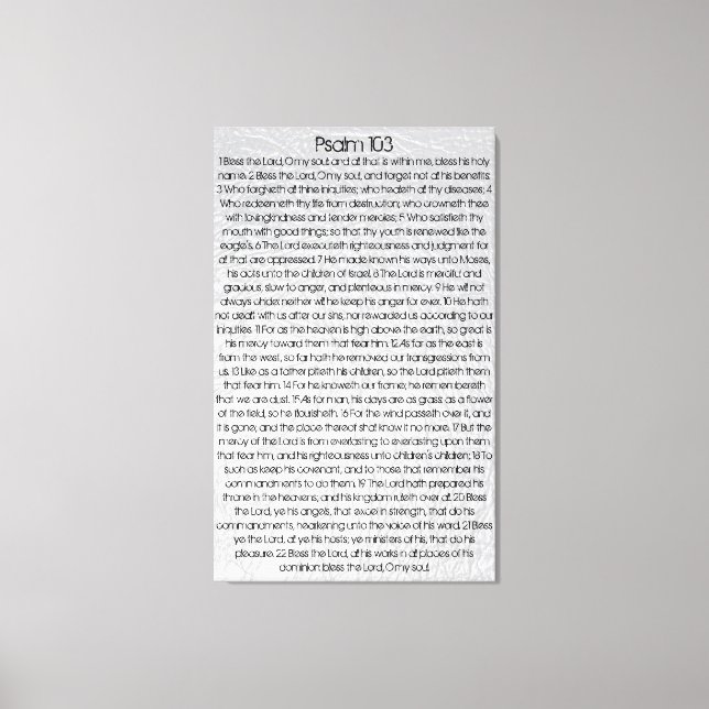 Impressão Em Tela Abençoe o Senhor, minha alma bíblia verso Salmo 10 (Frente)