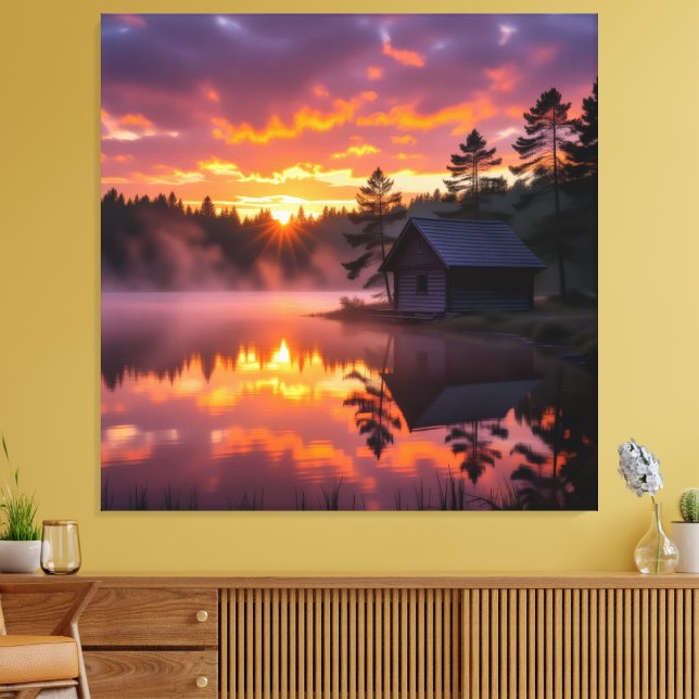 Impressão Em Tela Abendruhe am See (Insitu(Sala de estar))