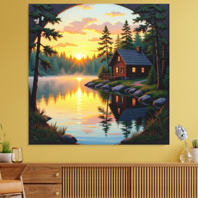 Impressão Em Tela Abendruhe am See (Insitu(Sala de estar))