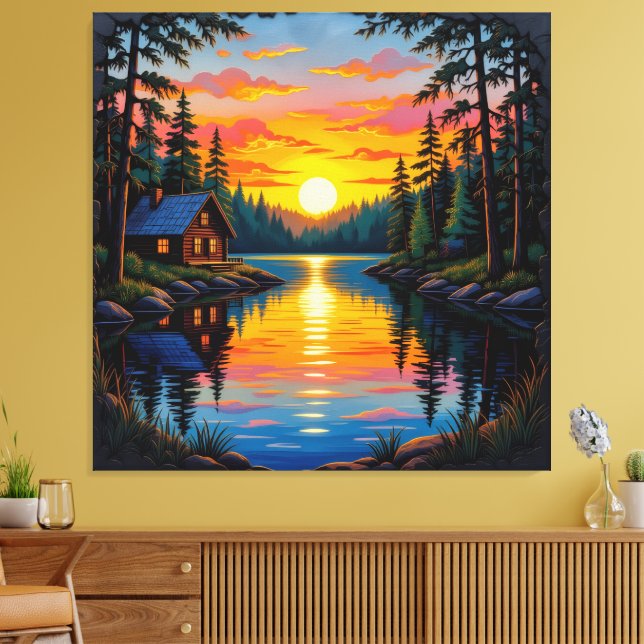 Impressão Em Tela Abendruhe am See (Insitu(Sala de estar))