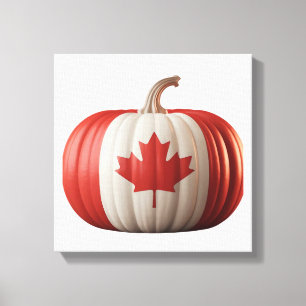Impressão Em Tela Abóbora da Bandeira Canadense Folha de Bordo de Aç