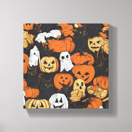 Impressão Em Tela Abóbora de Halloween
