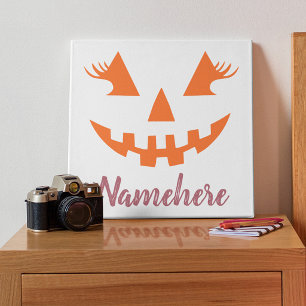 Impressão Em Tela Abóbora de Halloween Personalizada Feminina Jack O