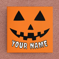 Abóbora Laranja Personalizada de Halloween Seu Nom