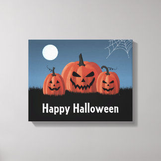 Impressão Em Tela Abóboras Halloween