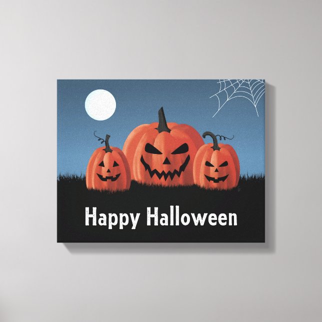 Impressão Em Tela Abóboras Halloween (Frente)