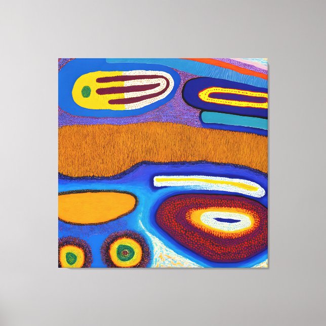 Impressão Em Tela Aboriginal Abstrato Art Vol 04 (Frente)