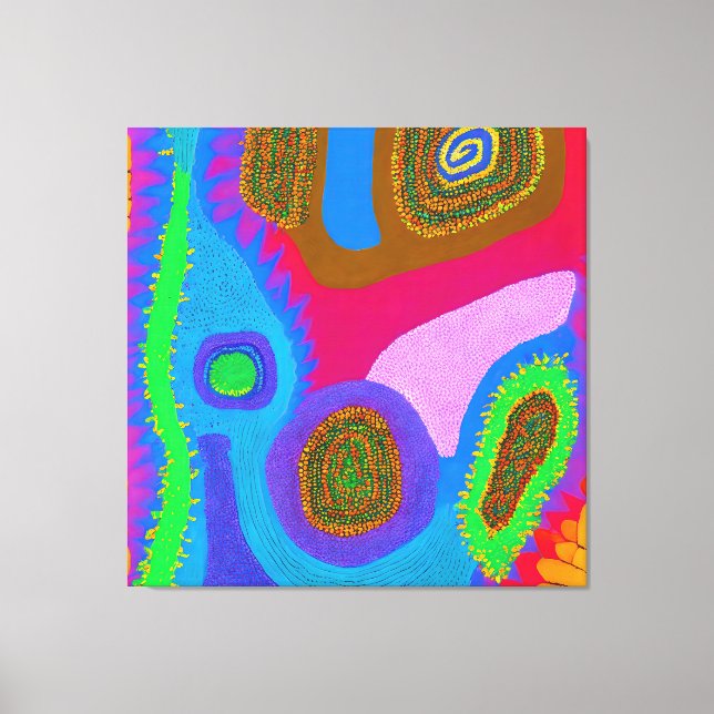 Impressão Em Tela Aboriginal Abstrato Art Vol 05 (Frente)