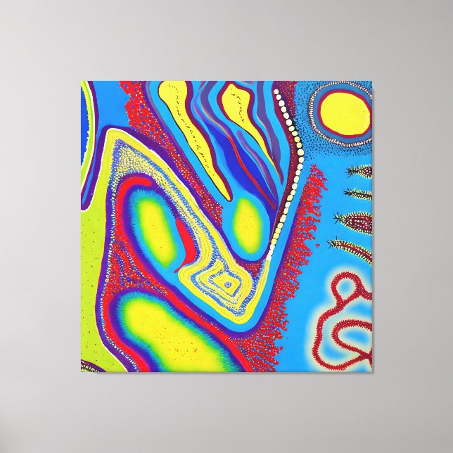 Impressão Em Tela Aboriginal Abstrato Art Vol 10 (Frente)