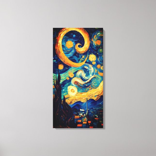 Impressão Em Tela Abrace a pintura a óleo cósmico no campo (Frente)