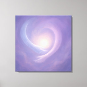 Impressão Em Tela Abraço Leve Energia Espiritual Abstrata em Lavanda