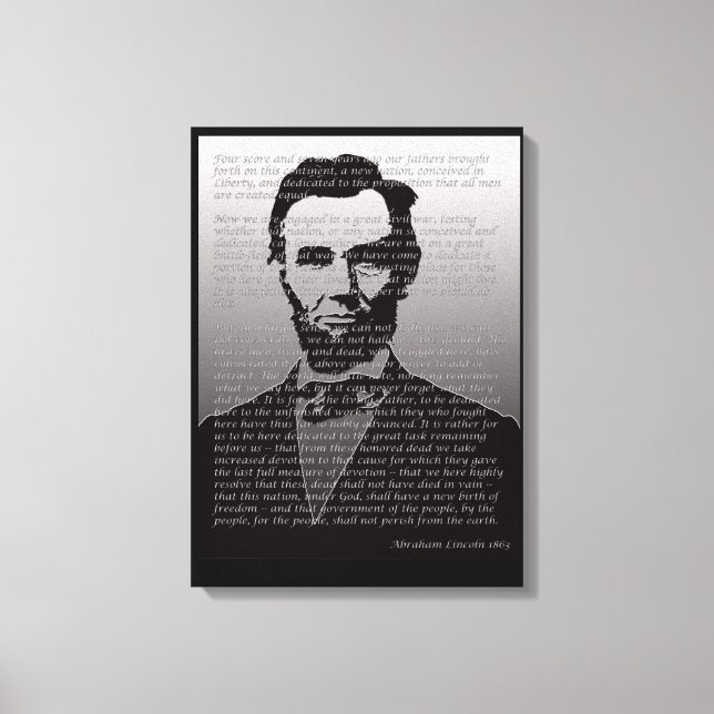 Impressão Em Tela Abraham Lincoln Gettysburg Endereço Portrait Impre (Frente)