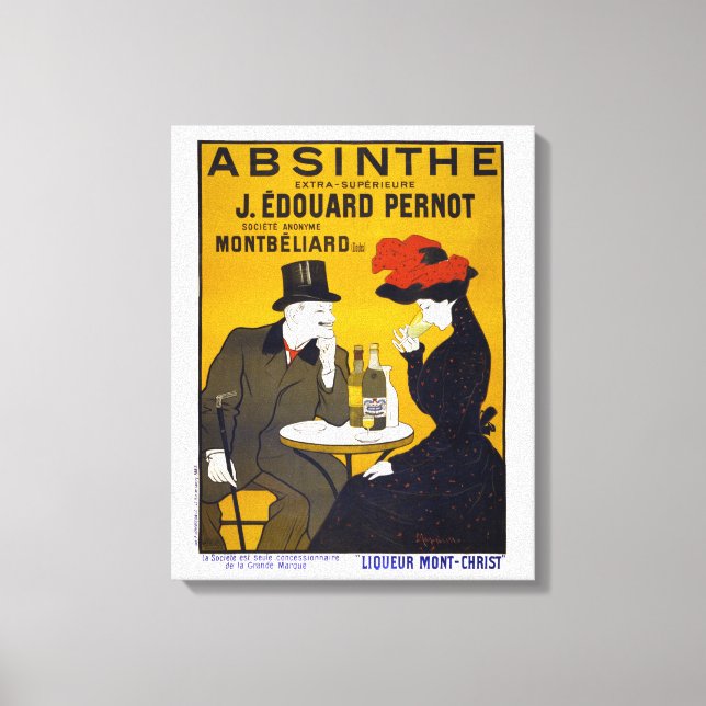 Impressão Em Tela Absinar Poster vintage Restaurado (Frente)