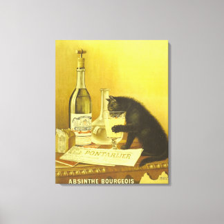 Impressão Em Tela Absinthe Bourgeois e Cat Fine Poster vintage