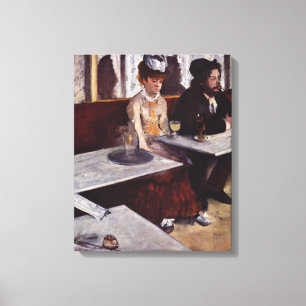 Impressão Em Tela Absinthe - Edgar Degas - c1876