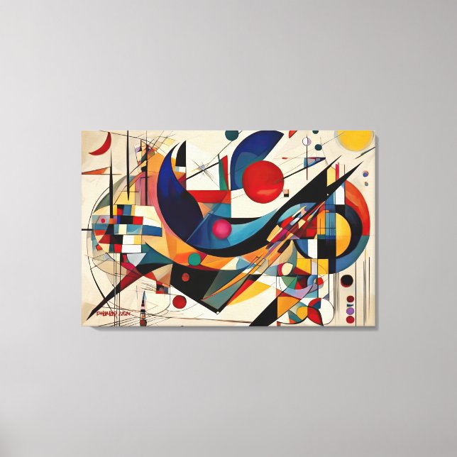 Impressão Em Tela ABSTR_24-034, Geométrico, Cubismo (Frente)