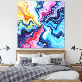 Impressão Em Tela Abstração de Redemoinho Colorido Vibrante