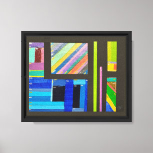 Impressão Em Tela Abstração Geométrica de Cores
