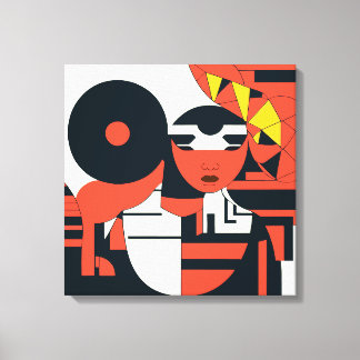 Impressão Em Tela Abstração geométrica profunda