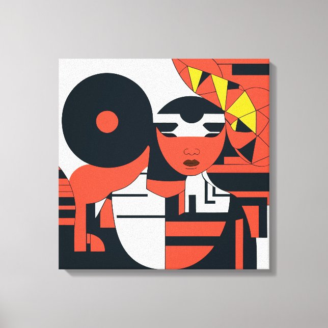 Impressão Em Tela Abstração geométrica profunda (Frente)