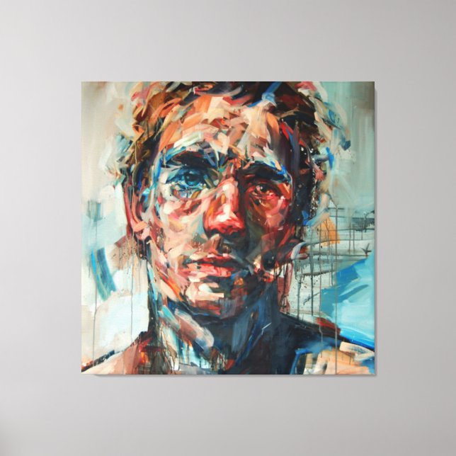 Impressão Em Tela Abstração, retrato, pintura a óleo, pintura de men (Frente)