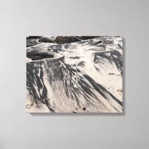 Impressão Em Tela Abstract Black and White Sand Textures with Rocks