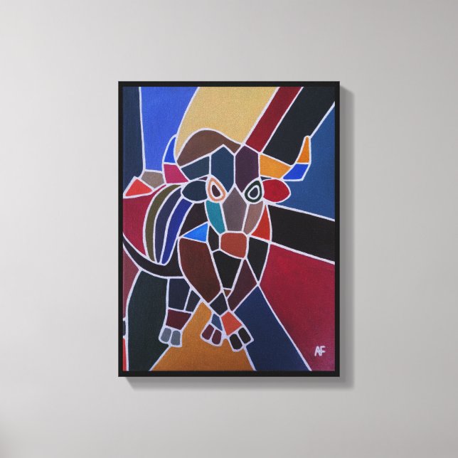 Impressão Em Tela Abstract Bull Painting by Alfred Fox (Frente)