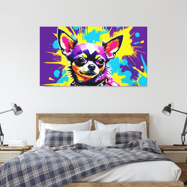 IMPRESSÃO EM TELA ABSTRACT CHIUAHUA POPART (Insitu(Quarto))