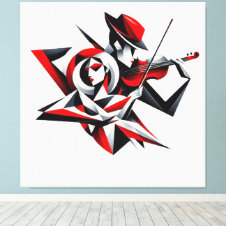 Impressão Em Tela Abstract Couple with Violin