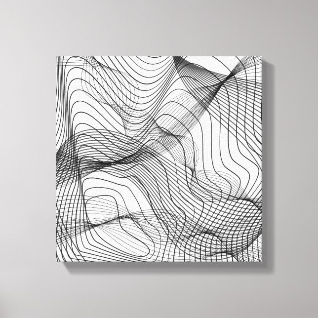 Impressão Em Tela Abstract Flowing Lines Wall Art – Minimal Line Art (Frente)