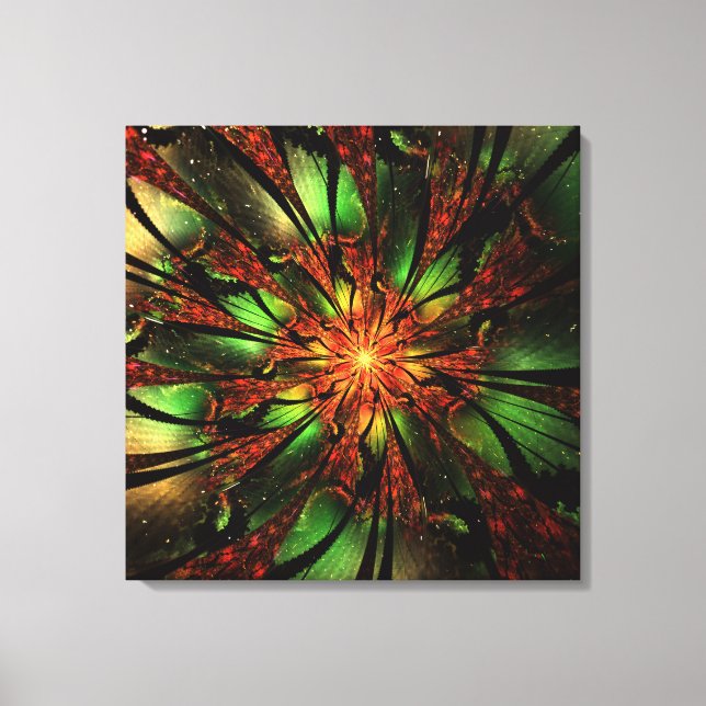 Impressão Em Tela Abstract fractal flower design.  (Frente)