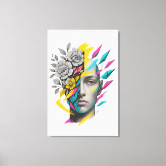 Impressão Em Tela Abstract Geometric Face | Modern Wall Art