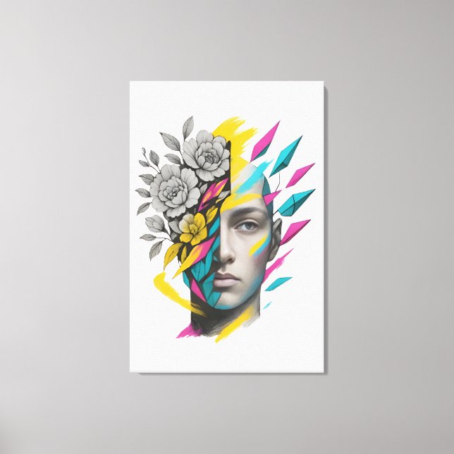 Impressão Em Tela Abstract Geometric Face | Modern Wall Art (Frente)