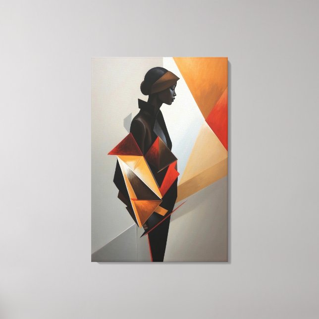 Impressão Em Tela Abstract Geometric Woman - Modern Art Minimalist (Frente)