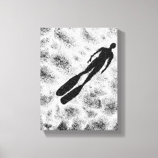 Impressão Em Tela Abstract Human Silhouette – Modern Black & White A