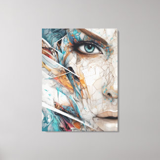 Impressão Em Tela Abstract mosaic woman face paintiImpressão em Tela